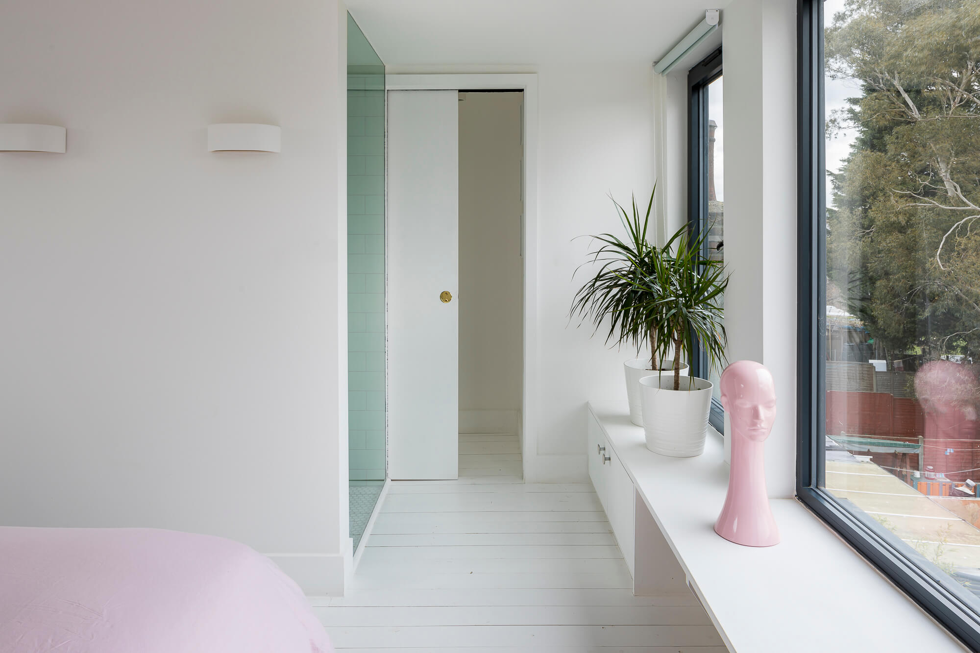 Bedroom with sliding door