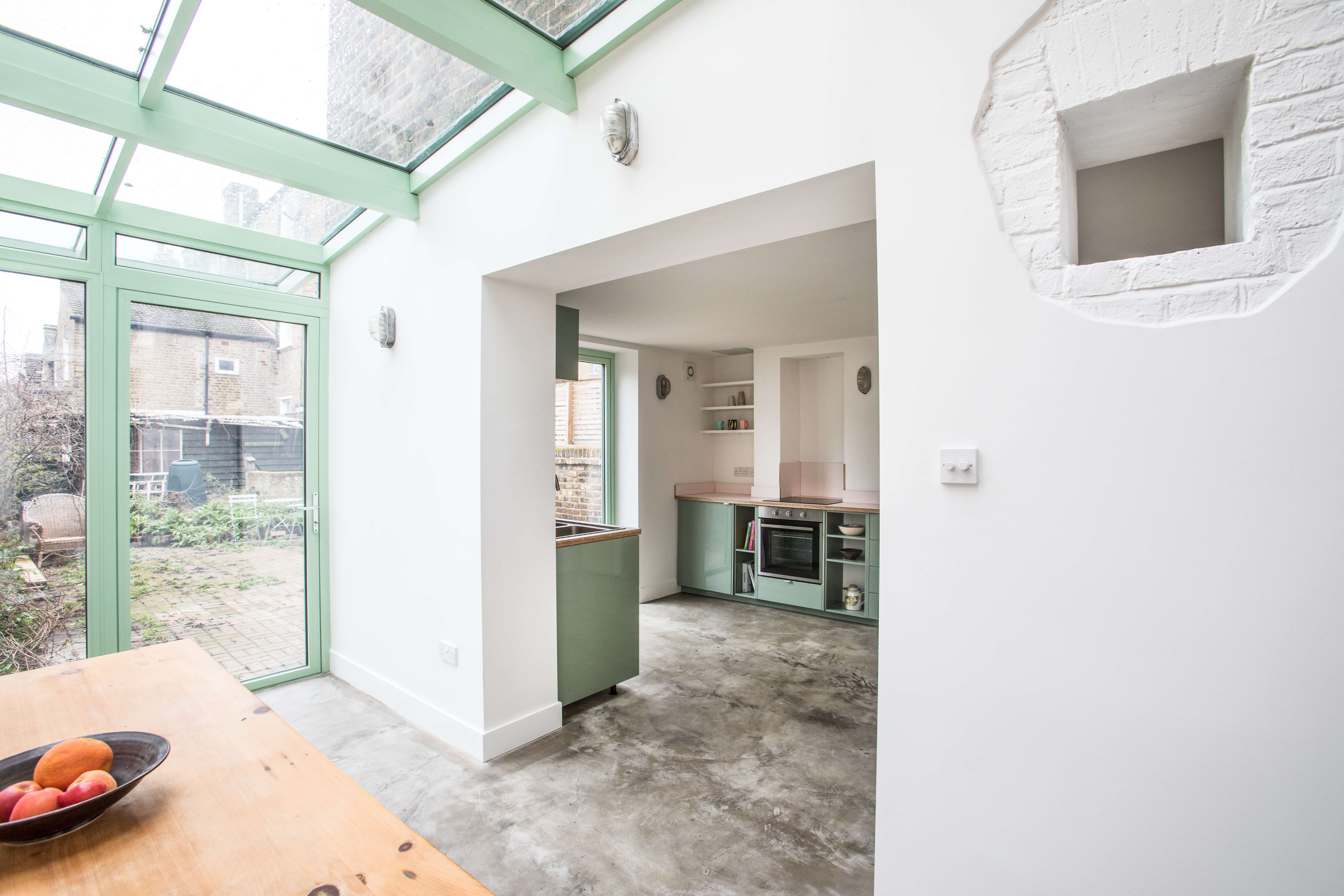 View from conservatory into kitchen